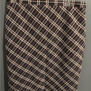 Plaid Pencil Skirt - Black and White